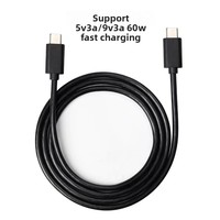 Câble de données blindé en PVC double tête Type-C vers Type-C 1m Pass-Swing pour charge rapide PD 60W et transfert de données