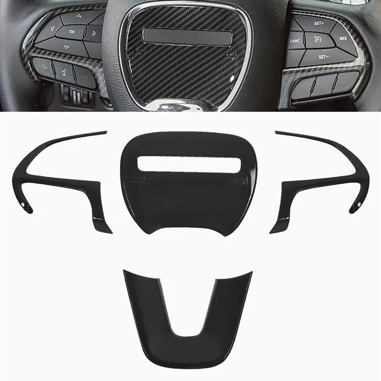 Acessórios para carro painel de direção de carro decoração capa guarnição moldagem adesivo para Dodge Challenger 2015-2021