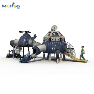Outdoor UFO Satellite Themed Play Set Kids Slide Large Scale Custom Family Children Park Luxury Amusement Playground Equipment