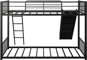 Twin Over Twin <strong>Bunk</strong> <strong>Slide</strong> <strong>Bed</strong> Metal <strong>Bunk</strong> <strong>Bed</strong> <strong>with</strong> <strong>Slide</strong> for Kids - Product Image 3