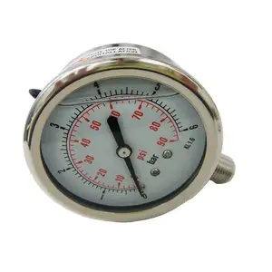 Stainless Steel 304 Glycerin Oil Filled Pressure Gauge 63mm 100mm 150mm Pressure Thermometer