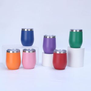12oz Bullet-Shaped Egg <b>Cup</b> 304 Double-Layer Stainless Steel 6-12 Hours Thermal Insulation Portable Export Model Large Belly Red - Product Image 2