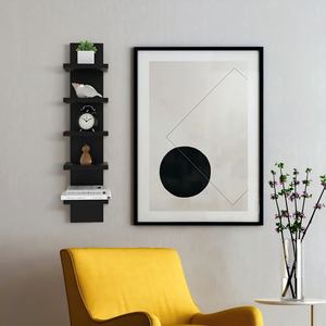 رف تخزين جداري حديث متعدد الطبقات خالٍ من الثقب رف كتب عبر الحدود لغرفة المعيشة وغرفة النوم بسيط لتنظيم الأدوات - Product Image 4