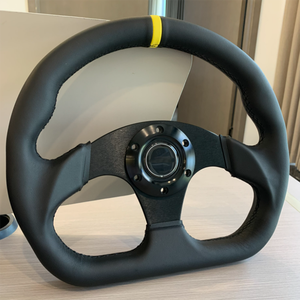 Volant de direction sport en cuir en forme de <span class=keywords><strong>D</strong></span>, à fond plat, universel JDM, pour voitures de jeu, vente en gros <span class=keywords><strong>d</strong></span>'usine - Product Image 1