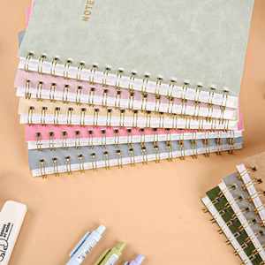 Carnet à spirales relié en cuir de qualité supérieure, journal personnalisé, format A5, agenda élégant en cuir avec dorure/silure dorée personnalisée, 100 feuilles - Product Image 1
