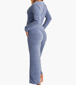 Conjunto de Pijamas Largos para Mujer, Personalizados de Fábrica, para Europa y Estados Unidos, de Primavera e Invierno, Térmicos, Gruesos, de Felpa Coral, Ropa de Dormir Cálida - Product Image 3