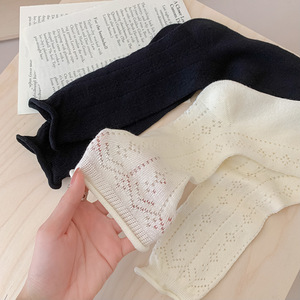 Chaussettes mi-mollet en coton de style japonais pour femmes, en maille respirante, longues manches pour le printemps <span class=keywords><strong>et</strong></span> l'été - Product Image 3