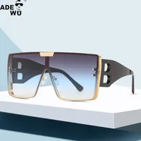 ADE WU JH7149 popüler marka tasarım kare güneş gözlüğü kadın erkek degrade boy dikdörtgen güneş gözlüğü UV koruma
