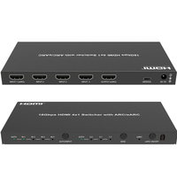Conmutador HDMI 4x1 de 18Gbps con función ARC EARC, conmutador multivisor HDMI, mezclador de vídeo 4x1, conmutador cuádruple sin costuras