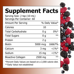 Vente directe usine : Collagène Biotine Liquide Oral – Aide à réduire la profondeur des rides et favorise une peau éclatante - Product Image 2