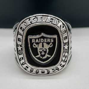 Anello da uomo 2022 Oakland Raiders in lega di alta qualità, <span class=keywords><strong>design</strong></span> a ventaglio, colore argento e oro, per il campionato di football americano - Product Image 1