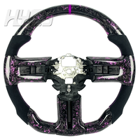 Volant sport de course en cuir et fibre de carbone forgé sur mesure pour Ford Mustang S197 GT GT350 500 Shelby 2005-2014
