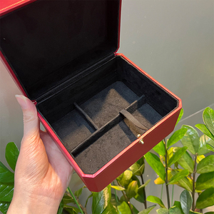 Boîte de rangement pour montres, boîte de remplacement, livraison rapide, boîte de présentation rouge pour montres, boîte de rangement vide, plateau amovible + 2 boîtes extérieures - Product Image 2