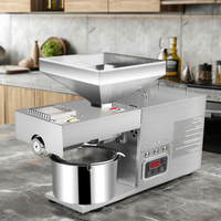Presse à huile automatique à froid et à chaud en acier inoxydable SUS 304 de 1250 W, capacité de 10 kg/h, pour usage domestique, marque MJ, pour noix, arachides, noix de coco, 110 V
