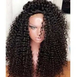 Cutsomised 4*4 Closure Lace Wig brazilian grade 10a afro curl virgin indian human hair burmese raw hair wig