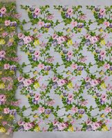 Gaun malam renda Jacquard wanita, elegan 2024 Multi Warna 3 + 4mm payet bordir pola tanaman bunga teknologi tenun