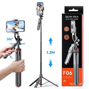 Palo de Selfie Plegable Automático para Teléfono Móvil, Monopié F06 con Soporte de Trípode y Tornillo de 1/<span class=keywords><strong>4</strong></span> para Cámaras Insta360 <span class=keywords><strong>DJI</strong></span> <span class=keywords><strong>OSMO</strong></span> - Product Image 1