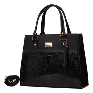 Bolso Tote de Mezclilla para Mujer Fana Maura, Decoración de Perlas Azules, Cierre de Solapa, Dos Asas, Uso Diario Informal - Product Image 1