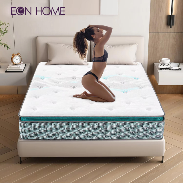 Modern Hotel Pocket Coil Bed Spring Mattress king Queen Size Compress Memory Foam Box Spring Mattress in a Box