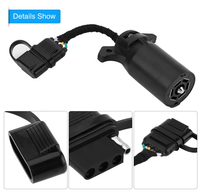 OEM 7-poliger Anhängerstecker auf 4-Wege-Flachstecker-Adapter 6-24V Anhängerstecker Rundsteckverbinder-Konverter für Wohnwagen