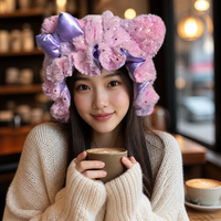 Bonnet de nuit en peluche à paillettes dégradées, doublé satin, anti-frisottis, protection des cheveux, bonnet de nuit multicolore, enveloppement capillaire d'hiver pour femmes adultes