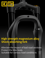 Fourche avant de vélo de montagne 20er 3.0 pouces Suspension Fat Fork Réglage du rebond 1 1/8 Droit Verrouillage manuel/à distance
