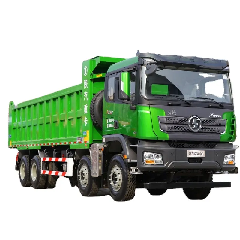 Caminhão basculante Shacman X3000 8x4 usado, guindaste de caminhão hidráulico com lança em estrutura, grande capacidade do tanque de combustível, à venda na China