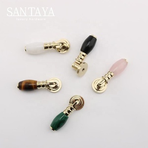 Santaya PVD <strong>Gold</strong> Brass Handles Kitchen Cabinet Pulls Bedroom Wardrobe Drawer <strong>Knobs</strong> Furniture <strong>Crystal</strong> Pendant Handle - Product Image 4