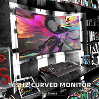 Moniteur de jeu incurvé 24/27 pouces pour ordinateur de bureau, écran large RGB DP 165 Hz, dalle VA 2K, temps de réponse de 1 ms, 100 % sRGB DCI-P3