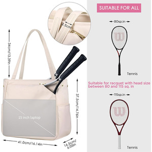 Bolsa Grande Impermeable de Poliéster para Raquetas de Tenis, Bádminton, Pickleball y Deportes de Raqueta para Mujer - Tamaño y Logotipo Personalizables - Product Image 3