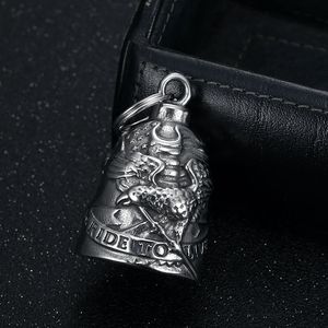 yunnique Porte-clés de moto en acier inoxydable, design Aigle, ornement de voiture portable, cloche simple en acier rétro LD103 - Product Image 2