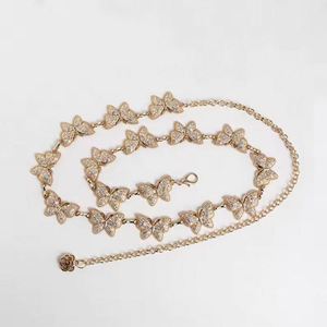 New Design Elegant High Quality Metal <b>Gold</b> Casual Fashion Women's Waist <b>Chain</b> <b>Belt</b> Diamond Butterfly Jewelry Usa Mairun - Product Image 6