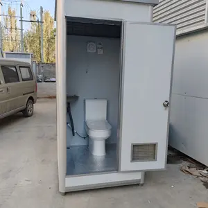 Unidade de banheiro portátil chuveiro e vaso sanitário Jacarta com reboque interior
