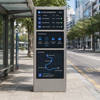 Pantalla Digital Inteligente para Paradas de Autobús con Soporte GTFS, Energía Solar, Pantalla de Tinta Electrónica, Ahorro de Energía, Diseño Moderno