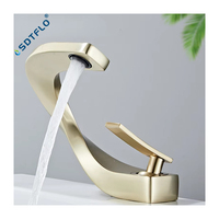 Cascade laiton salle de bain bassin Art moderne salle de bain évier robinet Design créatif salle de bain chaud froid lavabo robinet d'eau
