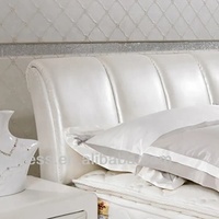 Lit en cuir blanc moins cher de bonne qualité