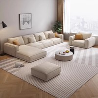 Juego de Sofás Reclinables de Tela de Algodón y Lino Italiano, Sofá Cama Modular Moderno Relleno de Espuma con Patas de Madera para Sala de Estar u Hotel