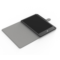 Tablette d'écriture LCD 12 pouces avec étui en cuir noir de qualité supérieure - Blocs-notes autocollants pour usage professionnel et bureautique