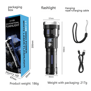 Lampe torche LED rechargeable par USB, ultra-lumineuse, zoomable, étanche, tactique, multi-modes pour le camping, la randonnée et les situations d'urgence - Product Image 2