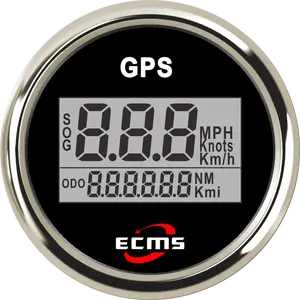 Hitam 52Mm Digital Laut Pengukur GPS 3 Di 1 0-999 Universal Digital Speedometer