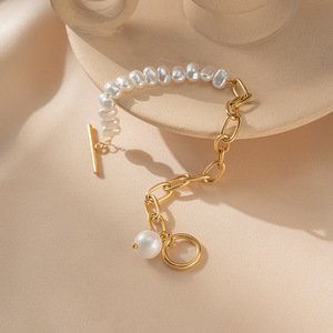 Perle épissage <span class=keywords><strong>O</strong></span> chaîne conception titane acier bracelet femme ins niche haute qualité 18K or n'est pas facile à estomper bijoux à la main - Product Image 5