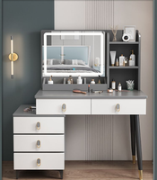 Table de toilette et armoire de rangement modernes minimalistes en bois massif, durables et éclairées, pour chambre et hôtel