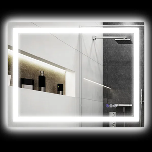 Fashion Hot Sale Modern Design <b>Rectangle</b> Cross Border LED 3 Color Illuminated Touch Screen Dimmable Metal Frame Cosmetic <b>Mirror</b> - Product Image 2