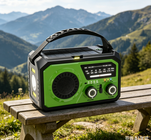 16000mAh FM AM <strong>WB</strong> Portable Solar &amp; Hand Crank Powered Emergency Radio Rechargeable with LED Flashlight - Product Image 1