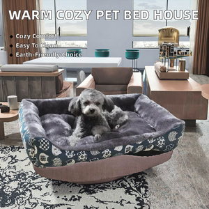 Coussin de couchage écologique de luxe pour <span class=keywords><strong>chien</strong></span> et chat, housse amovible toutes saisons, coloris bonbon, idéal pour chiot et chat - Product Image 2