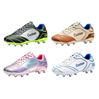 Botas de Fútbol con Tacos para Césped Artificial, Parte Superior de PU Sintético, Tacos Dobles HG TF, Absorción de Impactos, Ultraligeras, Unisex