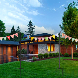 Postes de lámpara de cadena LED Patio jardín exterior patio fiesta Camping telescópico Metal Solar al aire libre poste de luz de cadena - Product Image 5