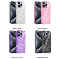 Étui de charge sans fil magnétique à paillettes de luxe pour iPhone 16 15 14 13 12 11 Plus Pro Max couverture antichoc transparente
