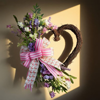 Guirlande en plastique en forme de cœur pour la Saint-Valentin et les mariages, fleurs artificielles de haute qualité faites à la main, décoration d'intérieur, ornement suspendu
