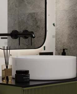 Retro Minimalist Style All Solid <b>Wood</b> <b>Bathroom</b> <b>Cabinet</b> Single <b>Bathroom</b> Vanity <b>with</b> Smart <b>Mirror</b> - Product Image 3